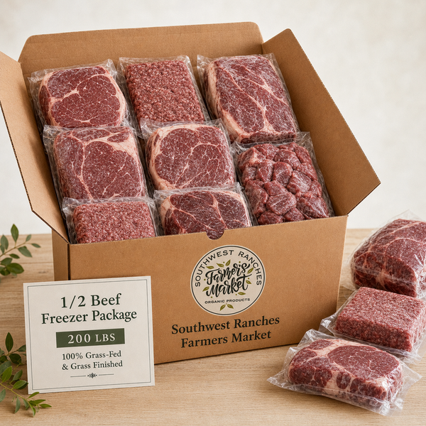 1/2 Beef Freezer Package, Grass-Fed Half Beef (200 lb) – Southwest